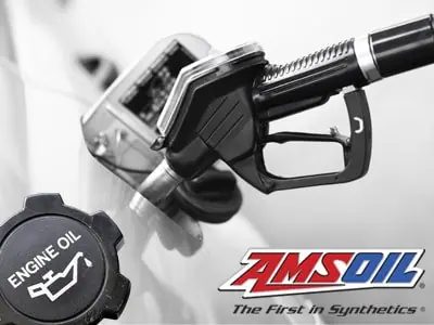 AMSOIL Signature Series 0W-20 quart beside an oil-consumption comparison