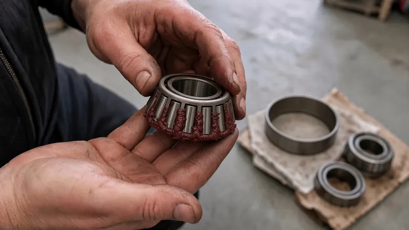 Hand-packing a trailer wheel bearing with fresh grease
